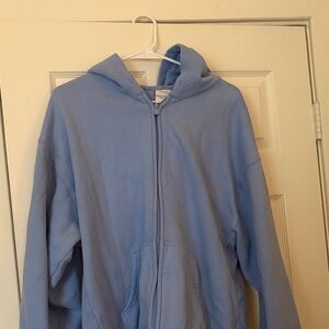 Aritzia Cozy Sweatfleece Boyfriend Zip Up Hoodie (Dayflower blue)